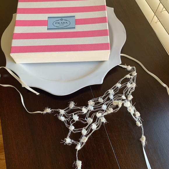 Prada Jewelry - NWOT Prada ivory fiber & silk ribbon necklace